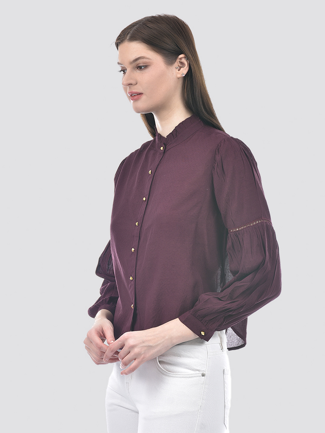 Numero Uno Women Band Collar Regular Fit Shirt